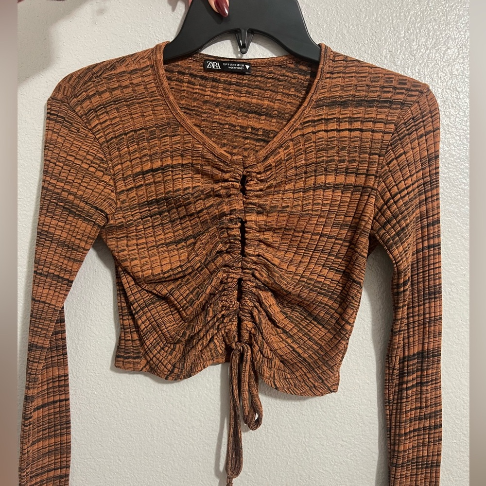 Zara neutral tie long sleeve